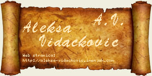 Aleksa Vidačković vizit kartica